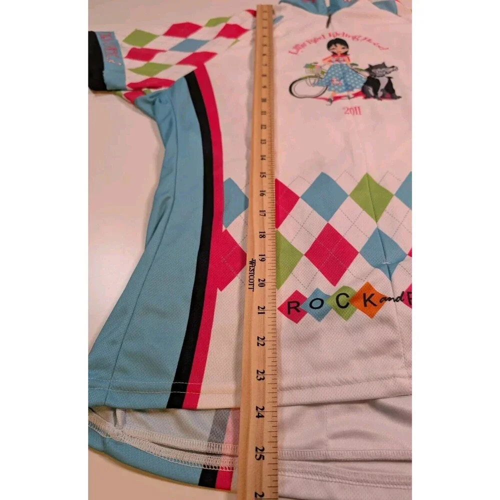 Voler Womens XL White Short Sleeves Little Red Riding Hood Bike Cycling Jersey